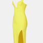 Split Zip-Back Sleeveless Bandage Dress