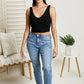 White Birch Sense of It All Full Size Cropped V-Neck Tank Top