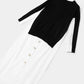 Two-Tone Faux Layered Slit Dress