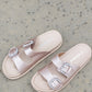 Weeboo Jewel of the Sea Faux Pearl Buckle Slide Sandals