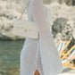 Cutout Slit Long Sleeve Cover-Up