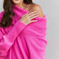 Davi & Dani Full Size Cowl Neck Dolman Sleeve Tunic Sweater