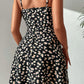 Ditsy Floral Pleated Detail Spaghetti Strap Dress