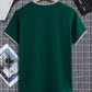 Contrast Trim Graphic Round Neck Tee Shirt