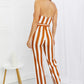 Dress Day Striped Halter Neck Belted Jumpsuit