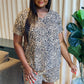 Zenana Full Size Leopard V-Neck Top and Drawstring Shorts Lounge Set