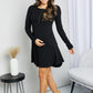 Zenana Portland Pines Full Size Henley Dress in Black