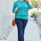 Basic Bae Full Size Round Neck Batwing Sleeve Blouse
