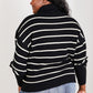 CY Fashion No Worries Full Size Striped Turtleneck Sweater