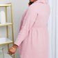 Zenana Bright and Airy Raw Edge Peplum Shirt with Pockets in Light Rose
