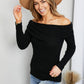 Culture Code Button Detail Off-Shoulder Knit Top