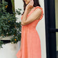 White Birch Full Size Ruffle Strap Smocked Eyelet Mini Dress
