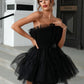 Tulle Ruffle Hem Bow Detail Mini Dress