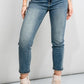 Zenana Distressed Pocket Cropped Jeans