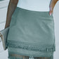 Zip-Back Tassel Hem Mini Skirt