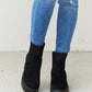 Weeboo Strive For More Chunky Sole Sock Booties in Black