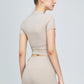 Side Drawstring Cropped Sports Top