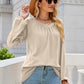 V-Neck Raglan Sleeve Ruched Detail Top