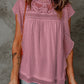 Swiss Dot Ruffled Frill Neck Blouse
