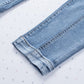Button Fly Center Seam High Rise Jeans