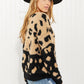 CY Fashion Full Size Leopard V-Neck Fuzzy Sweater