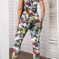Asymmetrical Neck Short Sleeve Jumpsuit