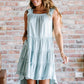 White Birch Beautiful Skies Full Size Tiered High-Low Dress