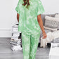 Tie-Dye V-Neck Tee and Joggers Lounge Set