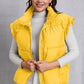 Zip Up Turtleneck Pocketed Vest Coat