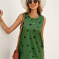 Star Print Tank with Slits