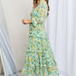 Davi & Dani Floral Frill Trim Square Neck Midi Dress