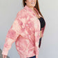 Davi & Dani Peace Sign Full Size Tie-Dye Embroidered Patch Shacket