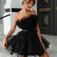 Tulle Ruffle Hem Bow Detail Mini Dress