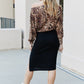 Culture Code Leopard Slit Knee-Length Dress