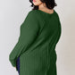 Basic Bae Full Size Ribbed Round Neck Slit T-Shirt