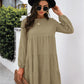 Balloon Sleeve Keyhole Tiered Dress
