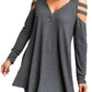 Cutout Waffle Knit Tunic Top
