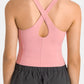Crisscross Back Round Neck Yoga Tank