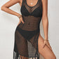 Cutout Wide Strap Cover Up with Tassel