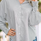Striped Button Front Smocked Shirt