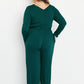 White Birch Lost in Your Eyes Full Size Wide-Leg Jumpsuit in Hunter Green