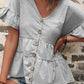 V-Neck Flounce Sleeve Tiered Top