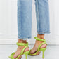 Cape Robbin Faux Leather Scrunchy Strap Heels in Green