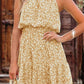 Ditsy Floral Grecian Neck Sleeveless Dress