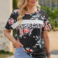Contrast Leopard Short Sleeve T-Shirt