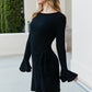 Culture Code Round Neck Long Flounce Sleeve Dress