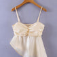Beige Spaghetti Strap Blouse