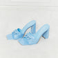 Cape Robbin Chain Detail Slide-On Heels in Blue