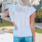 Swiss Dot Ruffled Frill Neck Blouse