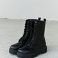 Weeboo Big Steps Platform Combat Boots in Black